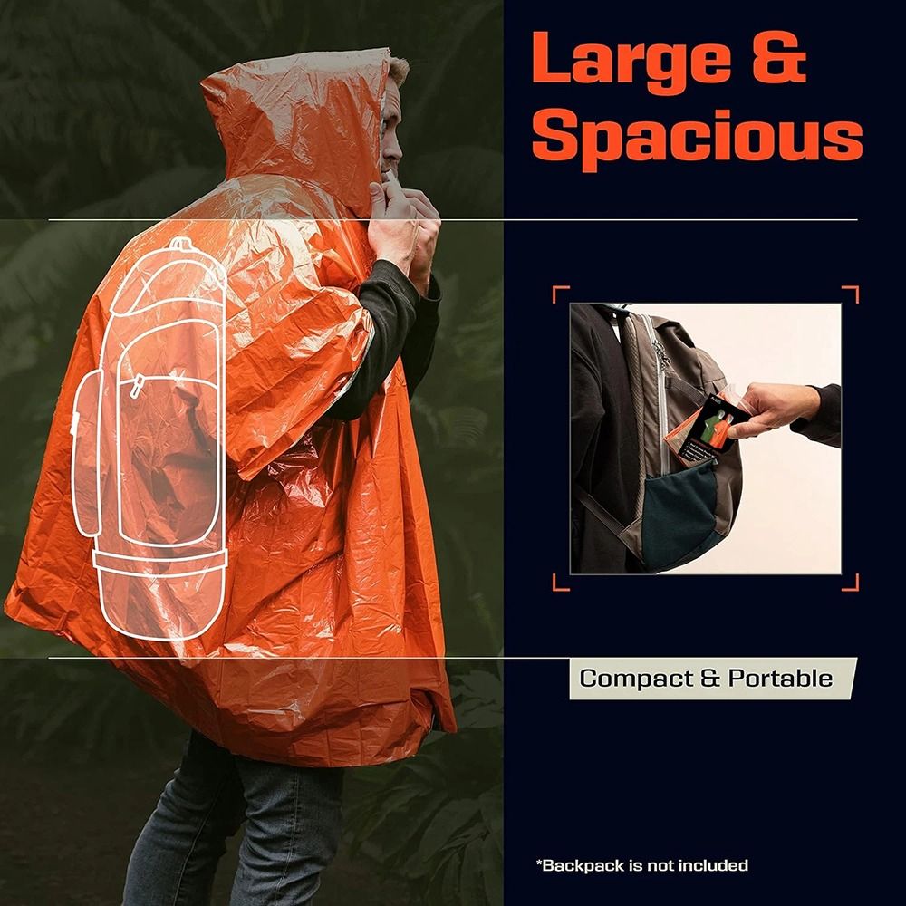 1 Pieza Poncho Impermeable par - Emergency Poncho Rain reseña y precio